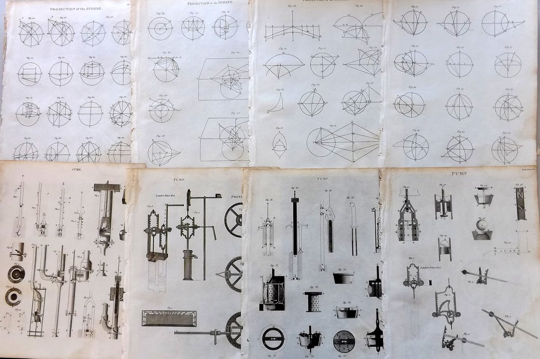Kearsley (Pub) 1802 Lot of 8 Science & Tech Prints (1 of 1)