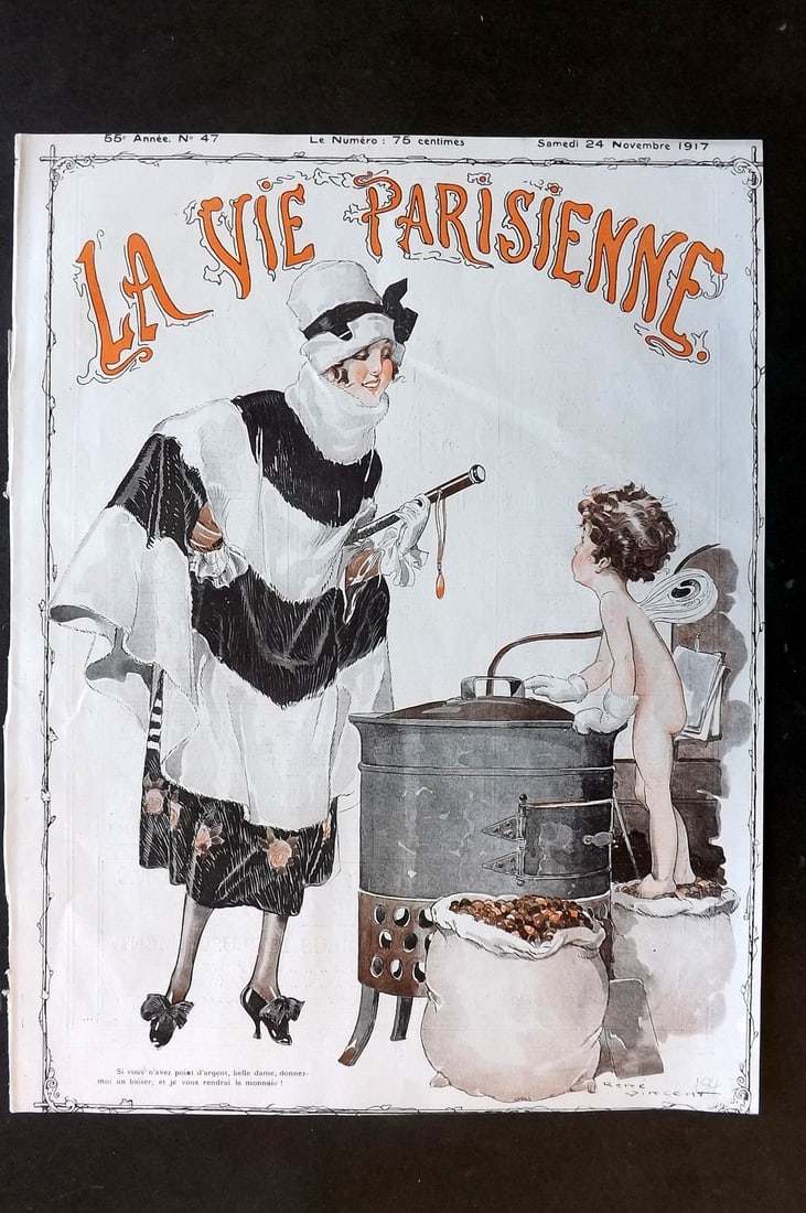 La Vie Parisienne 1917 Art Deco Print. Si vous n'avez point d'argent by Vincent (1 of 1)