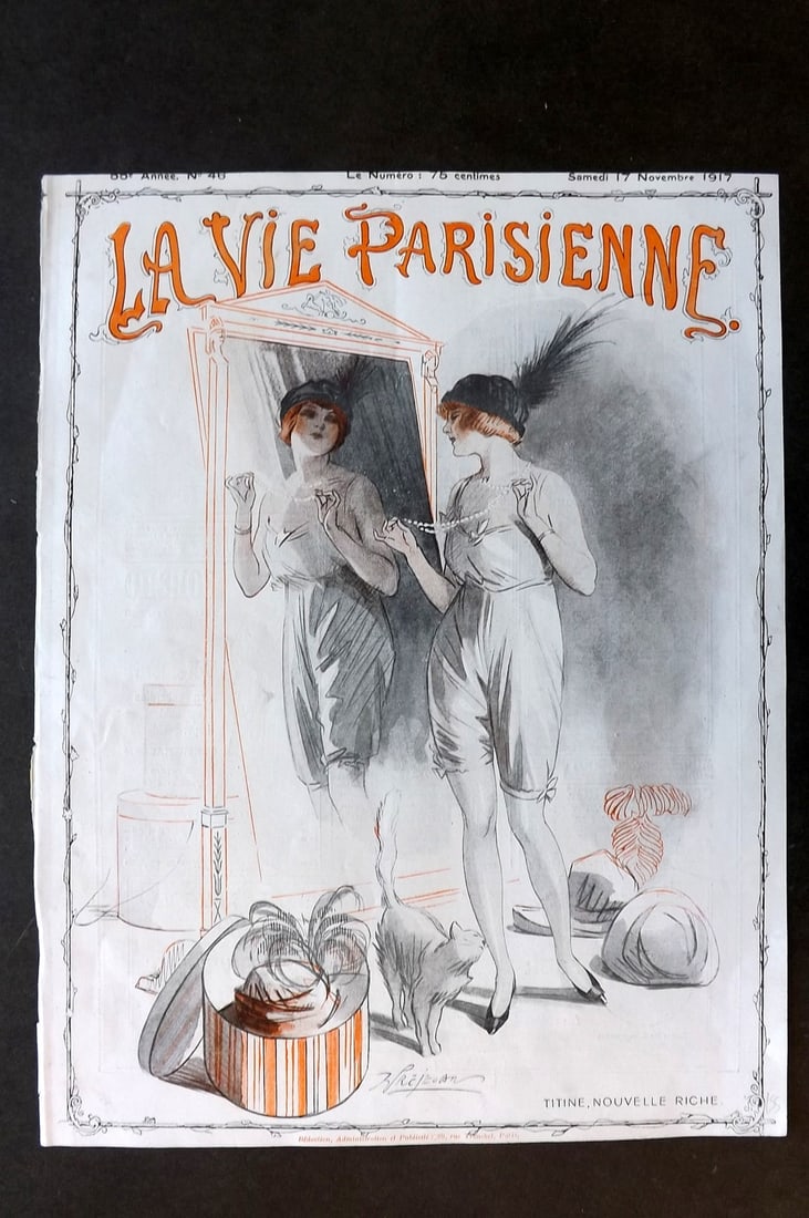 La Vie Parisienne 1917 Art Deco Print. Titine, Nouvelle Riche by Prejelan (1 of 1)