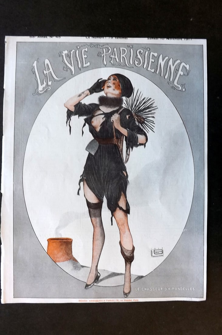 La Vie Parisienne 1917 Art Deco Print. Le Chasseur d'Hirondelles (1 of 1)