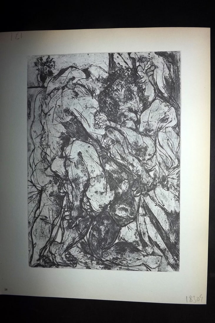 Picasso Vollard Suite 1956 Print. Rape 28: Vintage Photogravure Published 1956, London for "Picasso's Vollard Suite" First English Edition of 100 Etchings created by Picasso between 1930-37. Printed on Good Quality Paper in Germany. Paper Size