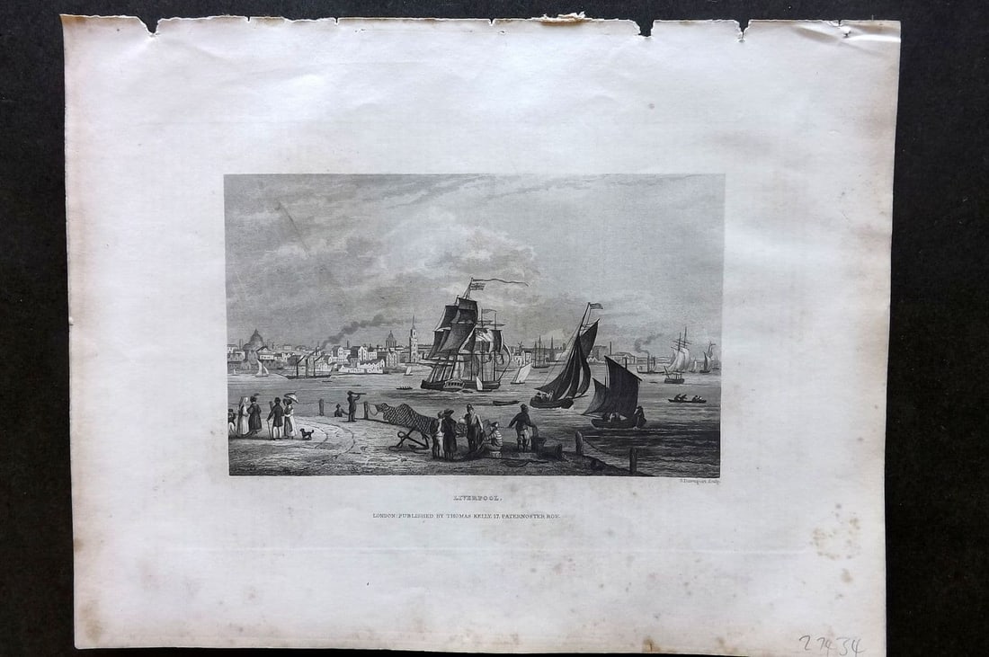 Barclay, James C1835 Antique Print. Liverpool, UK. Ships (1 of 1)