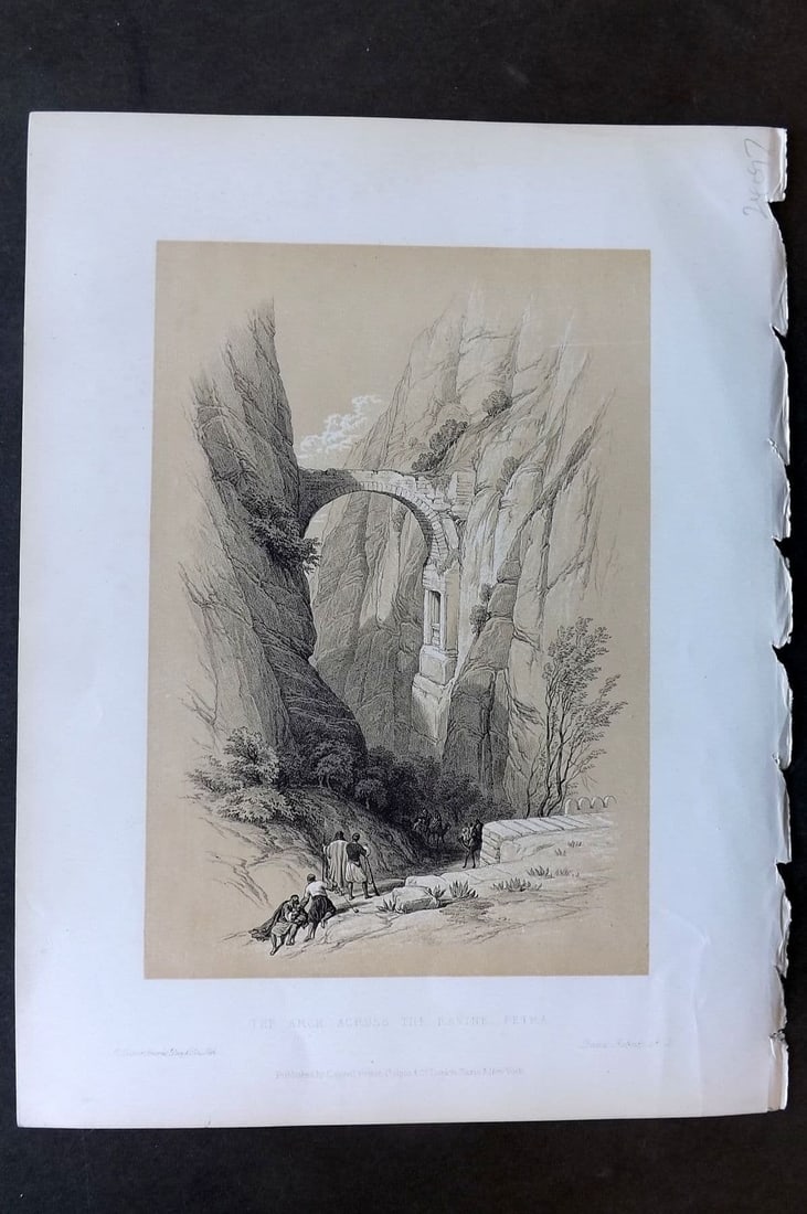 Roberts, David 1887 Holy Land Print. The Arch across the Ravine. Petra (1 of 1)