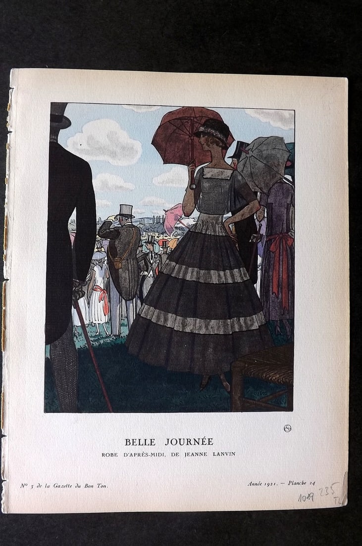 Gazette du Bon Ton by Gose 1921 Art Deco Pochoir. Belle Journee (1 of 1)