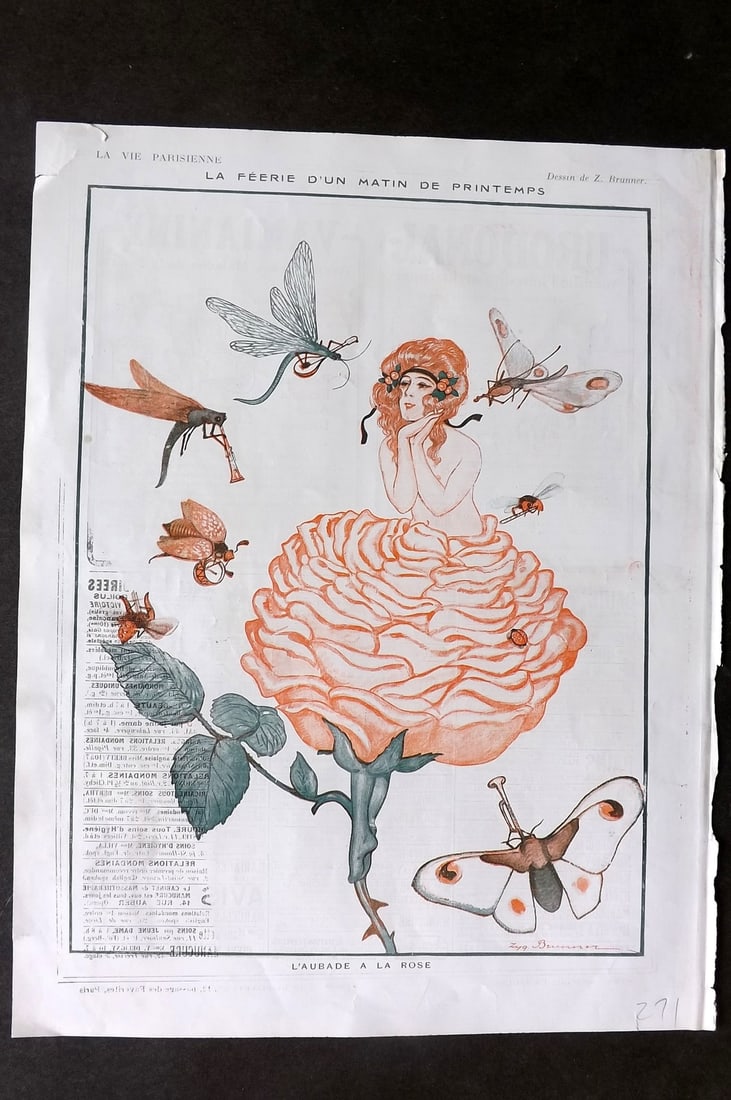 La Via Parisienne 1917 Art Deco Print. La Feerie d'Un Matin de Printemps (1 of 1)