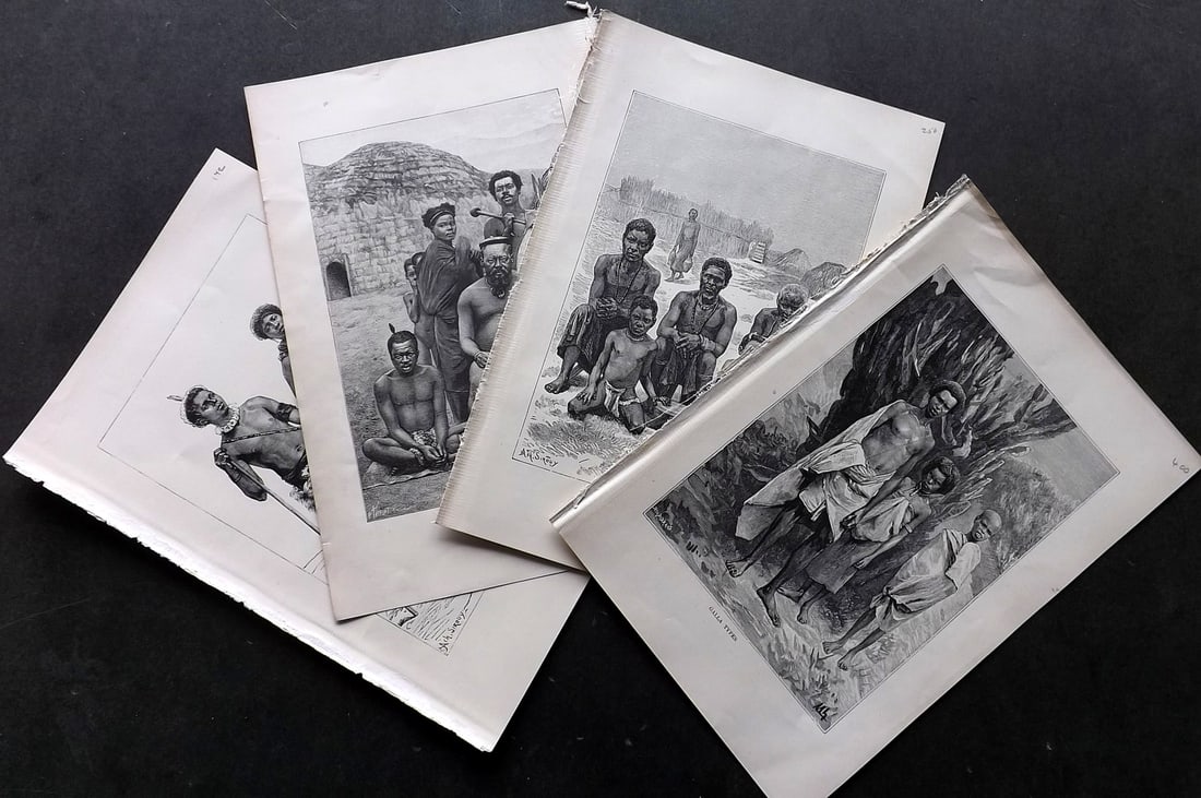 Reclus, Elisee C1880 Lot of 4 Antique Prints. Africa Ethnic Studies (1 of 3)