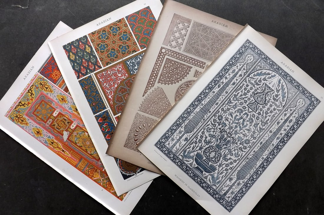 Dolmetsch, Heinrich 1898 Lot of 4 Folio Architecture Prints. Arabian (1 of 3)