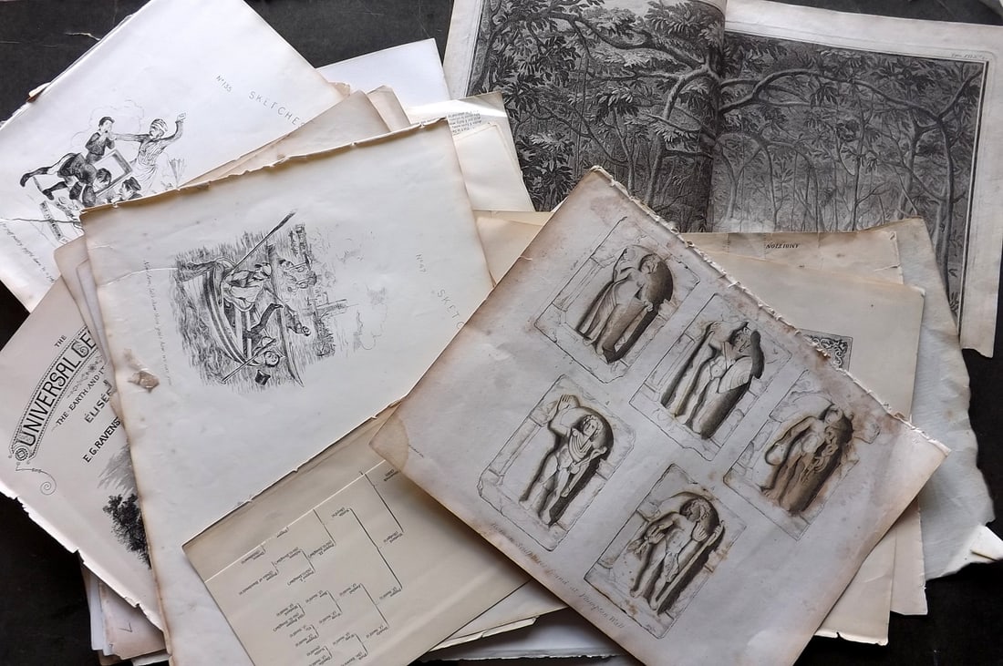 Mixed Prints 18-19th Cent. Lot of 80 Engravings and Lithos (1 of 11)