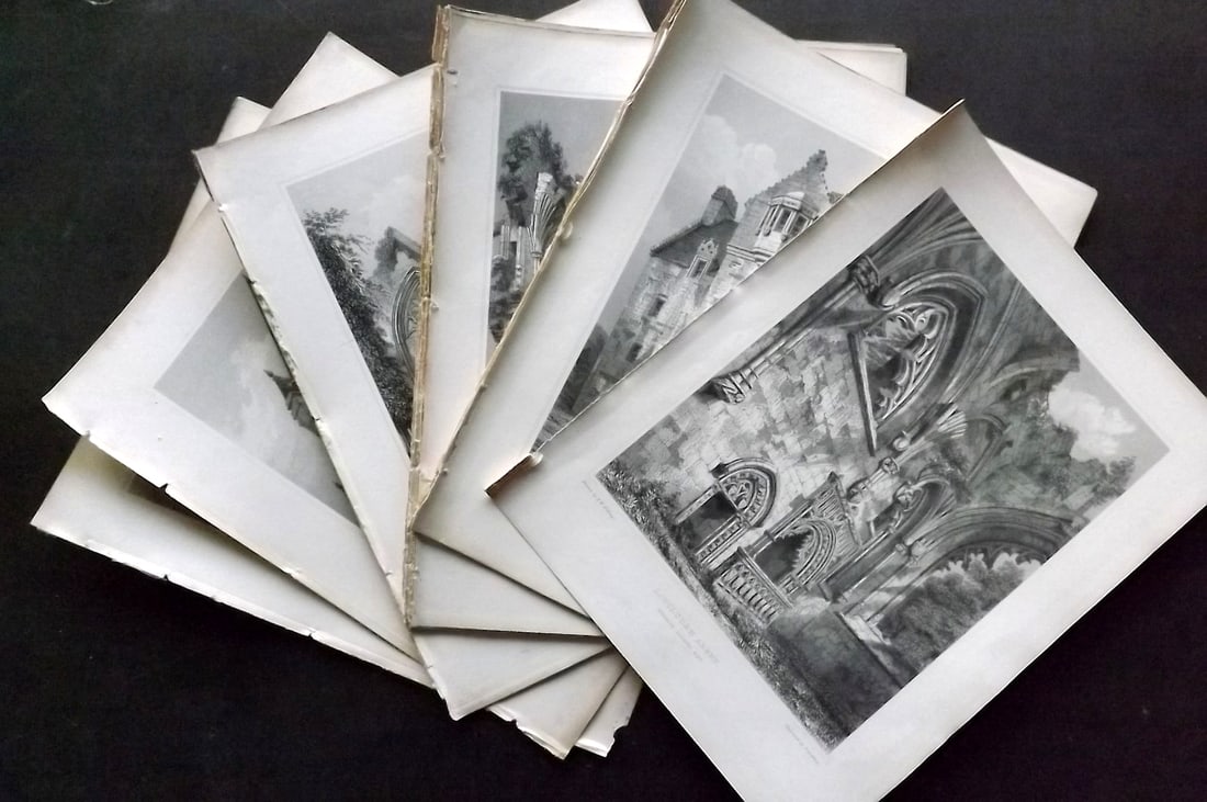 Billings, Robert C1850 Lot of 16 Scottish Steel Engraved Views Scotland. (1 of 5)