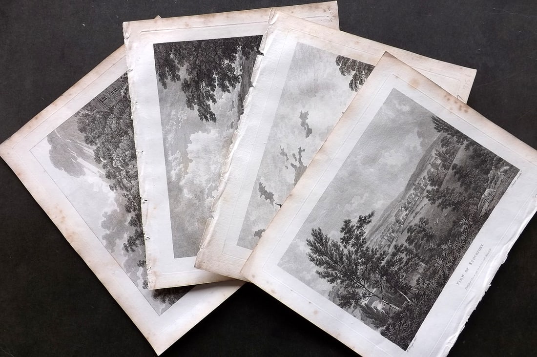 Aiken, John 1795 Lot of 4 Copper Plate Views. Greater Manchester, UK.: Copper Plate Published 1795, London for "A Description of the Country from Thirty to Forty Miles Round Manchester" by John Aiken.Paper Size: 11.5 x 9 inch (29 x 23cm) Minor margin toning. Good Conditi