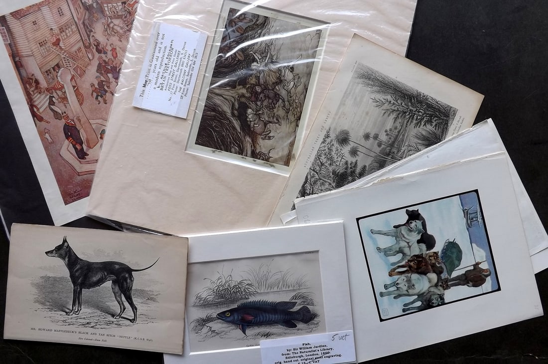 Mixed Prints 19th-20th Mixed Lot of 8 (1 of 3)