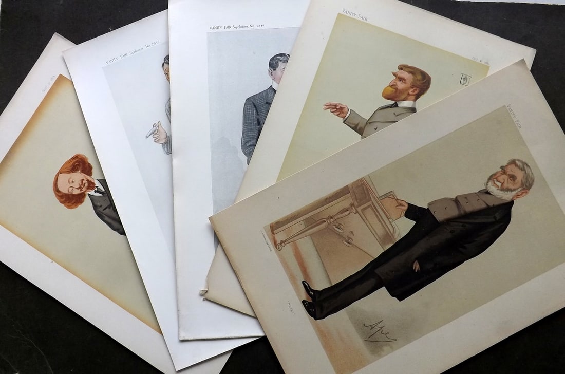 Vanity Fair Prints 19th Cent Lot of 5 Prints. Literary (1 of 3)