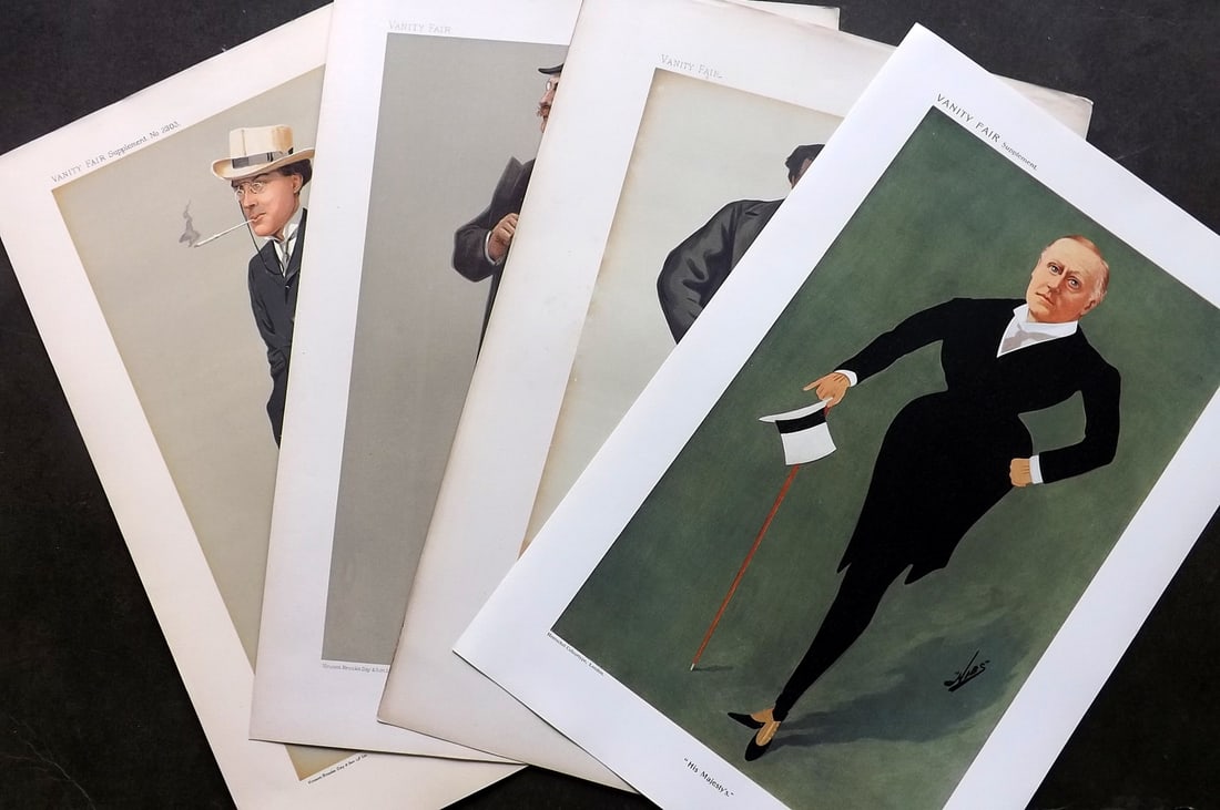 Vanity Fair Prints 19th Cent Lot of 4 Prints. Theatre Theater: Lithographs Published 1869-1914, London for "Vanity Fair" Paper Size: 15 x 10 inch (38 x 26cm) Approx. Good Condition