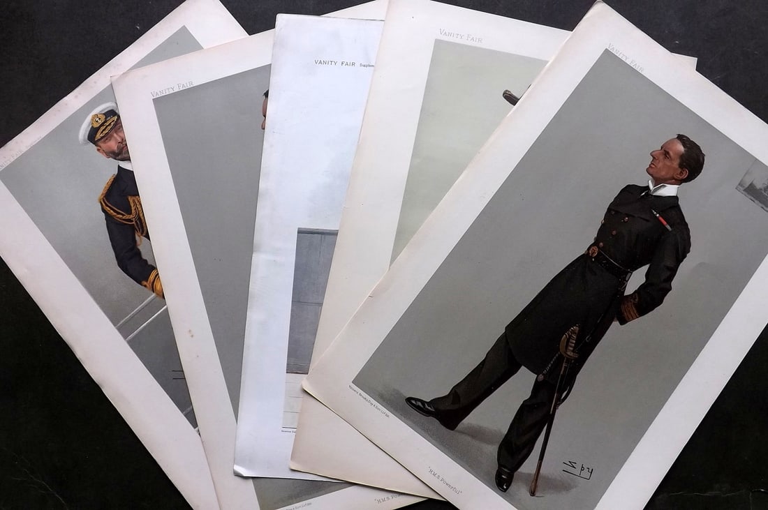 Vanity Fair Prints 19th Cent Lot of 5 Prints. Naval (1 of 3)