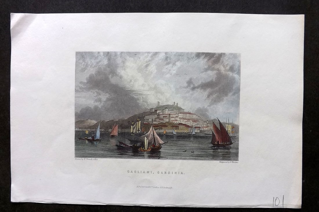 Finden C1835 Hand Col Print. Cagliari, Sardinia, Italy (1 of 1)