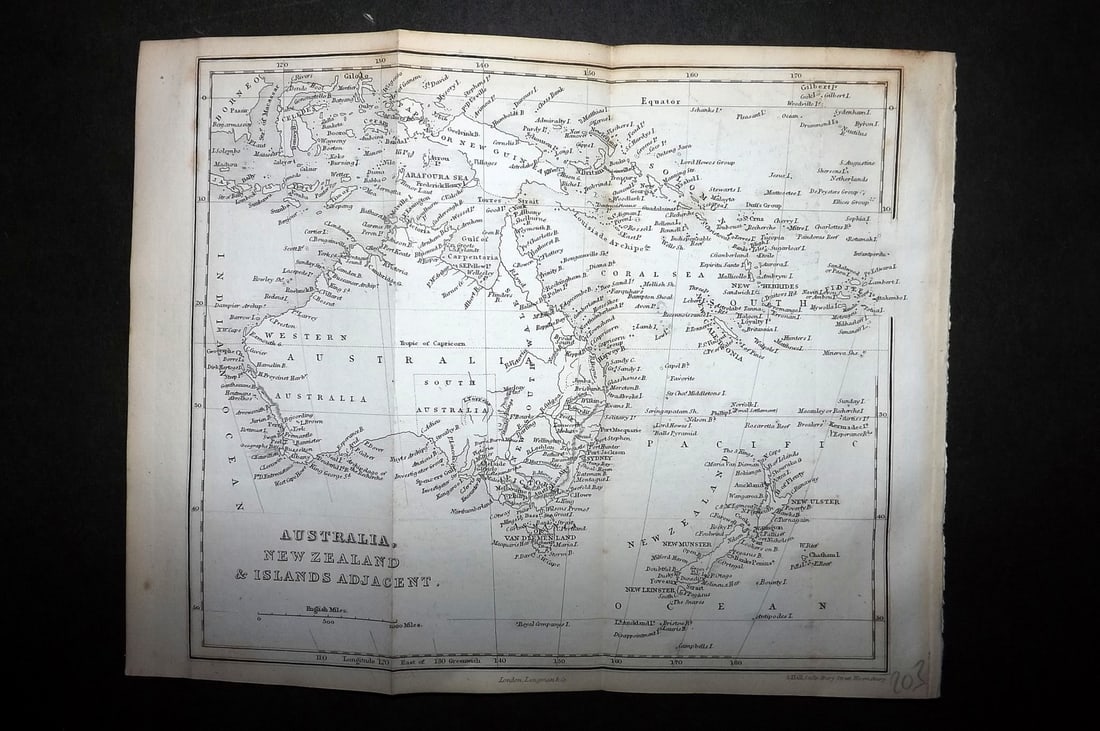 Hall, Sidney C1850 Antique Map. Australia, New Zealand & Islands Adjacent (1 of 1)