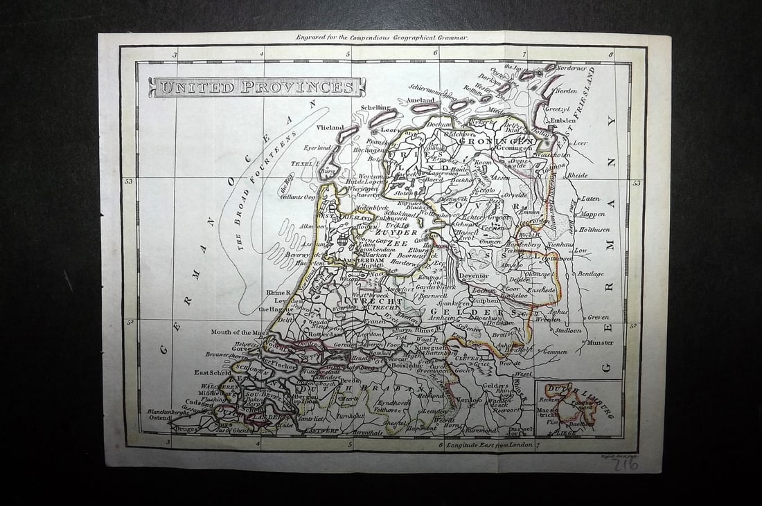 Russell, J. 1795 Antique Map. Netherlands. Severn United Provinces (1 of 1)