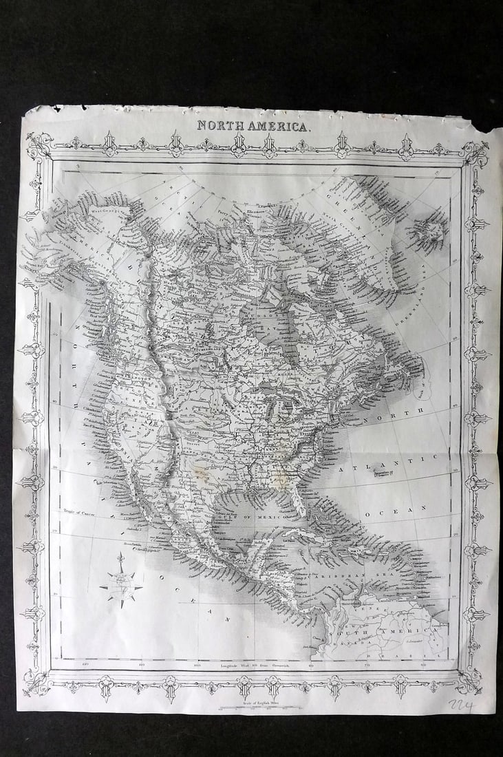 Ainsworth, James 1850's Antique Map. North America (1 of 1)