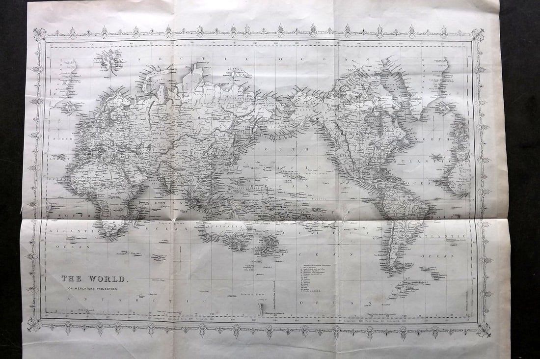 Ainsworth, James 1850's Antique Map. World on Mercator's Projection (1 of 1)