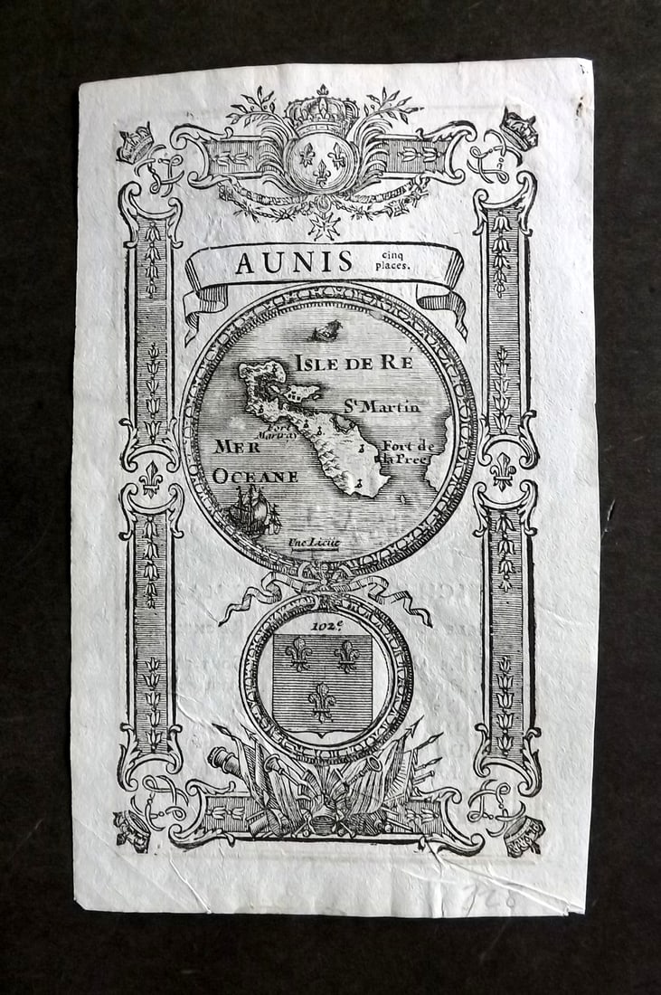Jaisse, Lemau de la 1736 Decorative Map of Aunis, France (1 of 1)