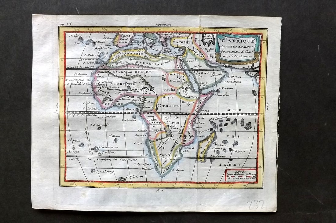 Buffier, Claude 1760 Hand Col Map. Africa (1 of 1)