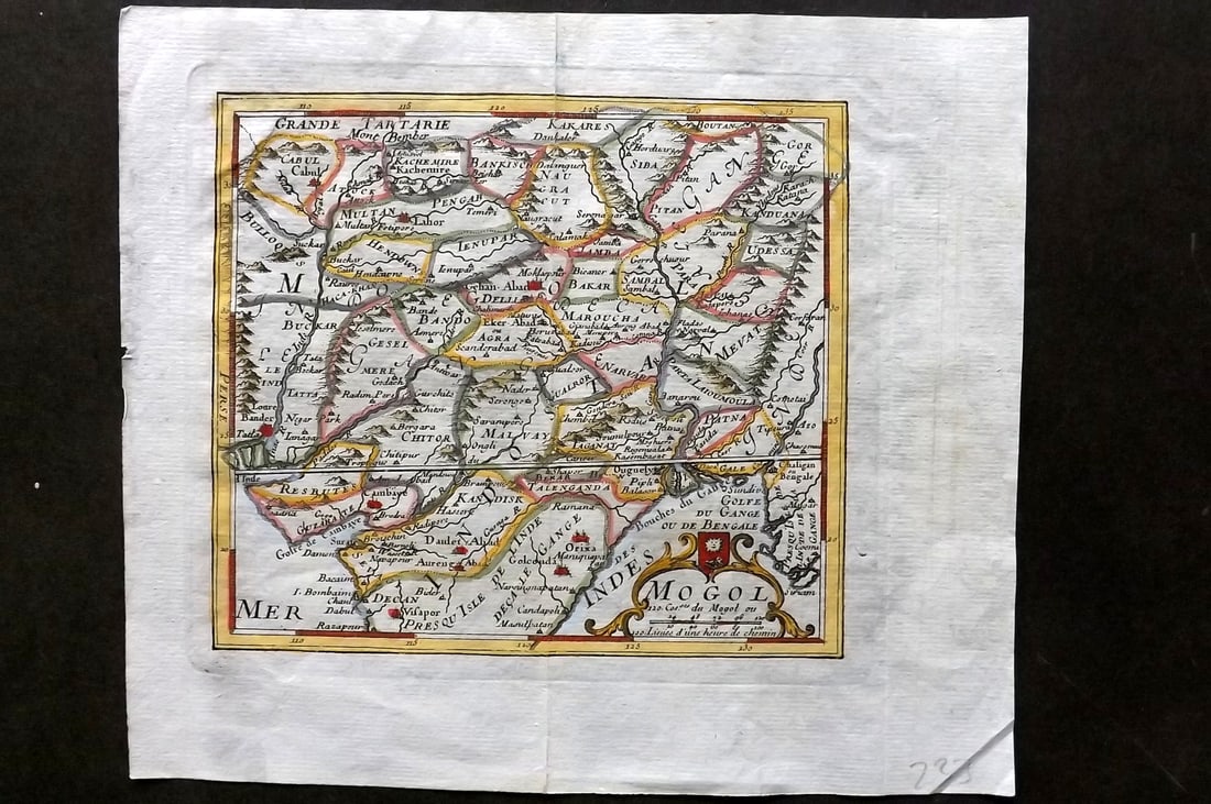 Peeters, Jacques 1755 Hand Col Map. Mogol. India Afghanistan (1 of 1)