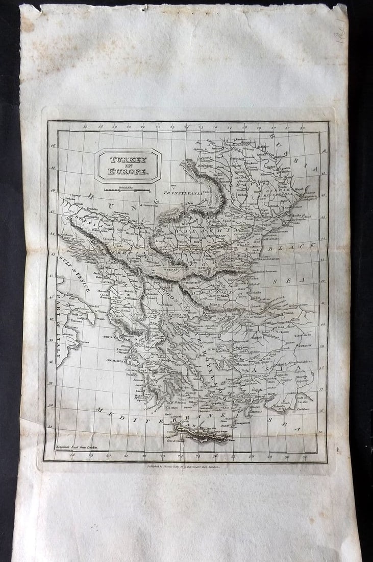 Kelly, Christopher 1829 Antique Map. Turkey in Europe (1 of 1)