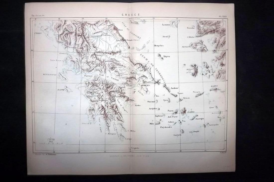 Reclus, Elisee 1873 Antique Map. Greece (1 of 1)