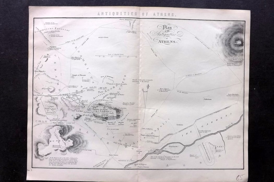 National Encyclopedia 1891 Antique Map. Athens, Greece (1 of 1)