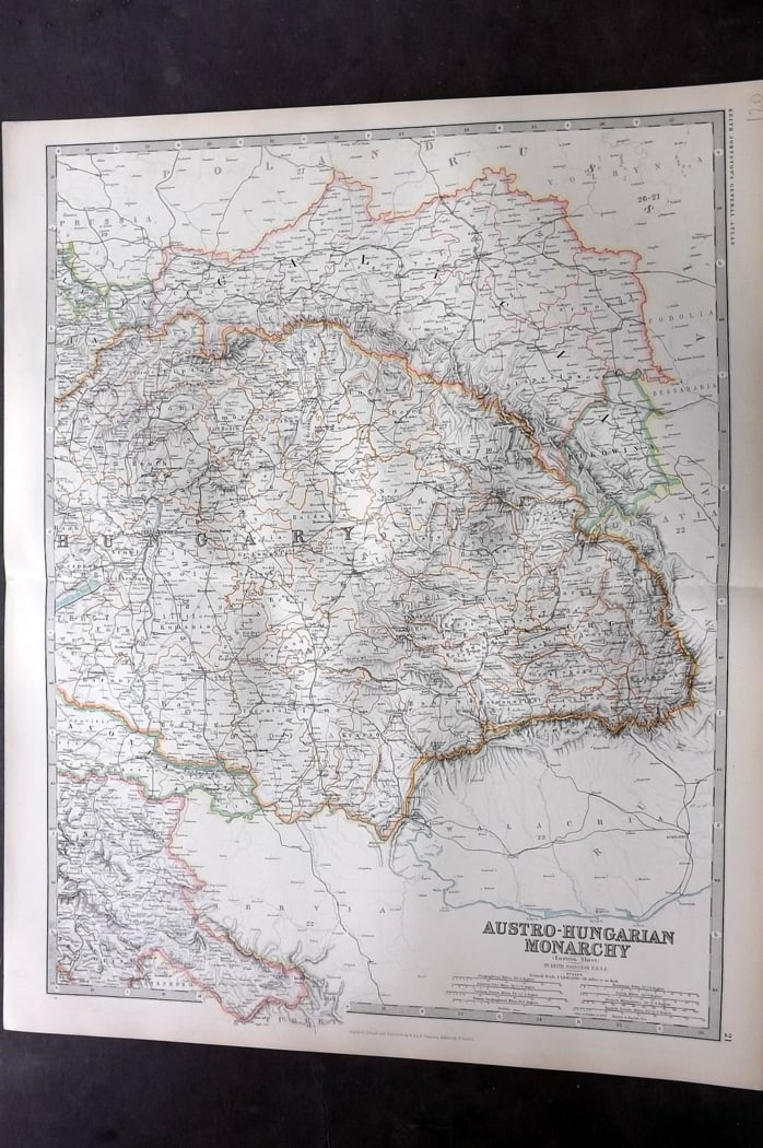 Johnston, Alexander 1894 LG Antique Map. Austro Hungarian Monarchy. Eastern Sheet (1 of 1)