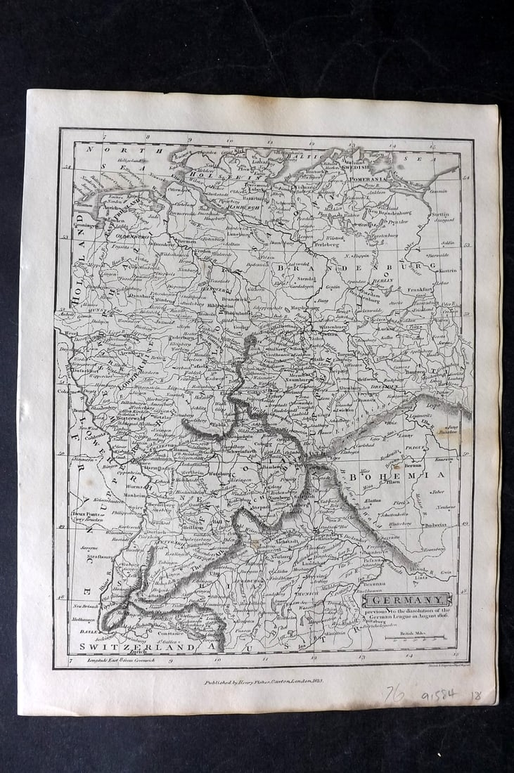 Russell & Barclay C1825 Antique Map. Germany (1 of 1)