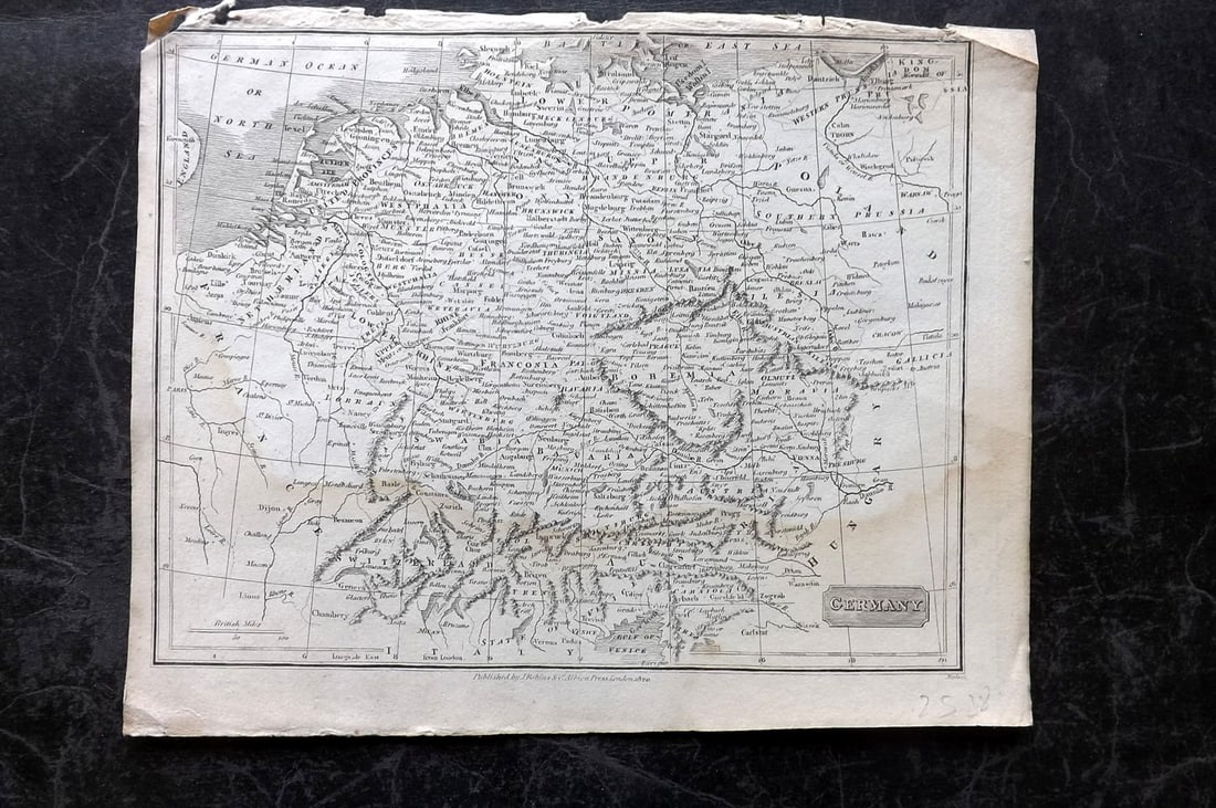 Johnson & Exley 1812 Antique Map. Germany (1 of 1)