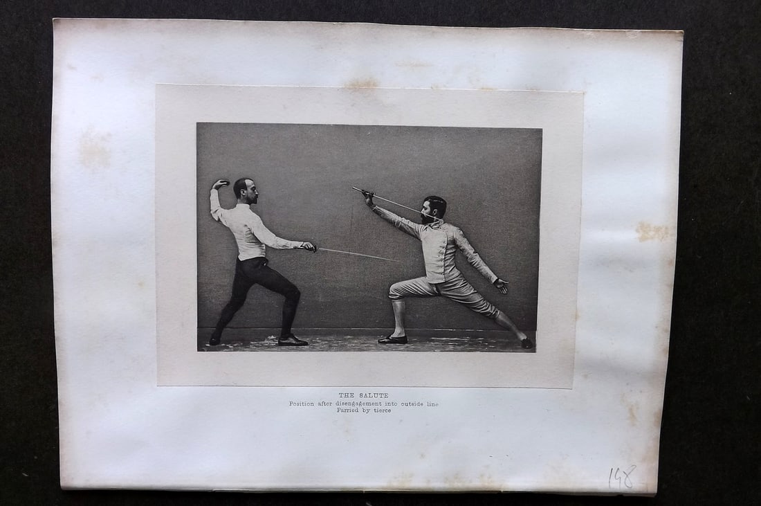 Badminton Library 1889 Sword Fencing Print. The Salute (1 of 1)