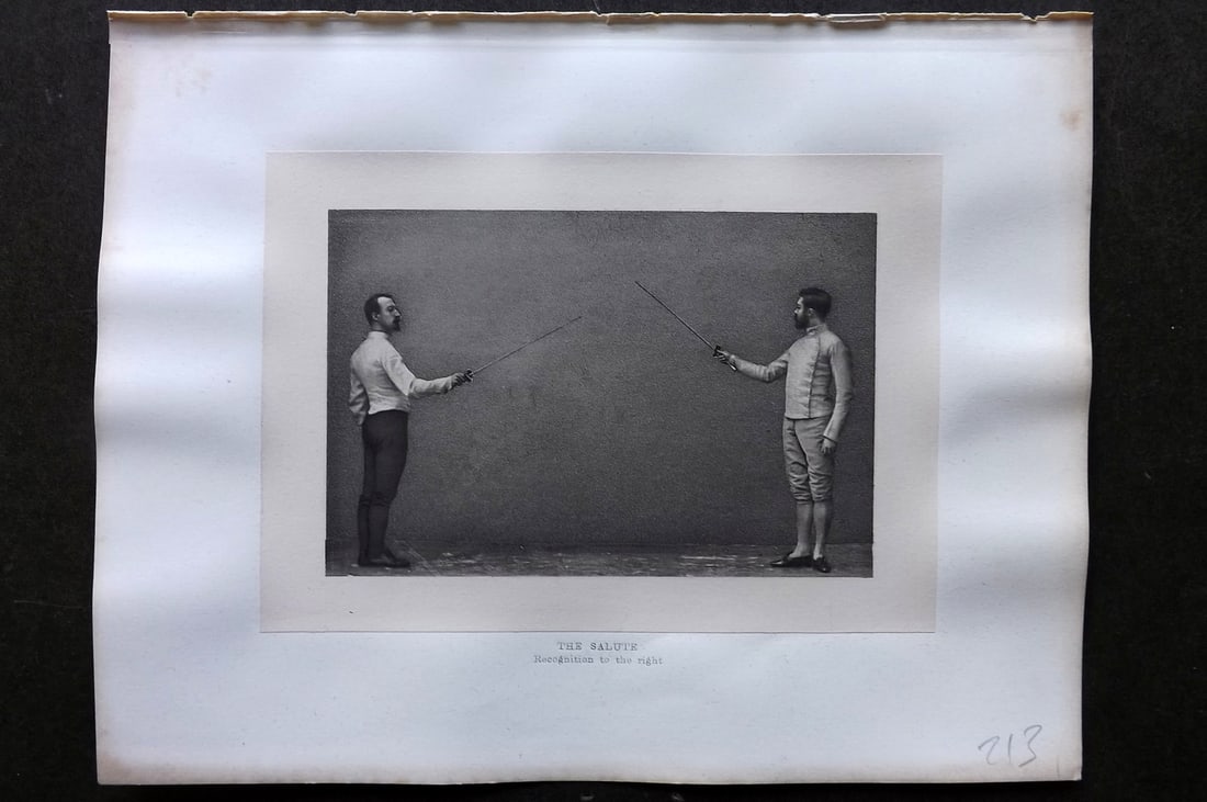 Badminton Library 1889 Sword Fencing Print The Salute - Recognition to the Right (1 of 1)