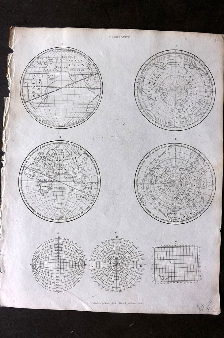 Johnson & Exley 1812 Antique Print. Geography Maps (1 of 1)