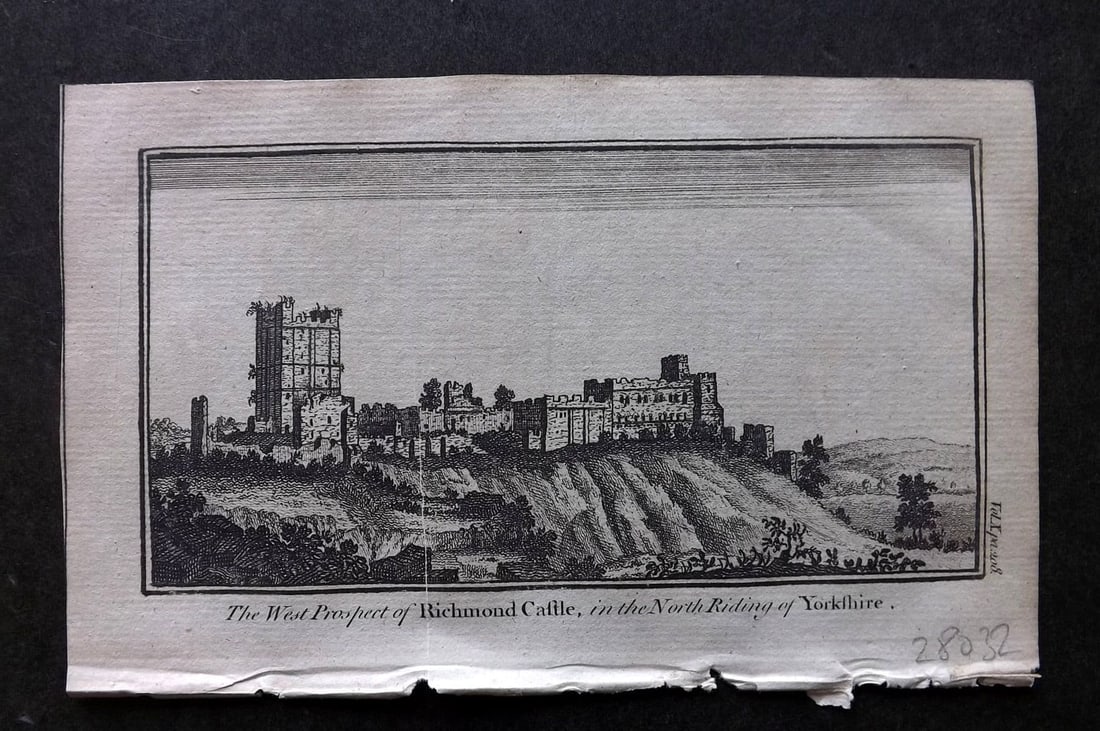 Newbery (Pub) 1770 Antique Print. Richmond Castle, North Riding of Yorkshire: Antique Copper Plate Published 1769-75 by Newbery & Carnan, London for "A Description of England and Wales". Paper Size: 8 x 5 inch (21 x 13cm). Good Condition.