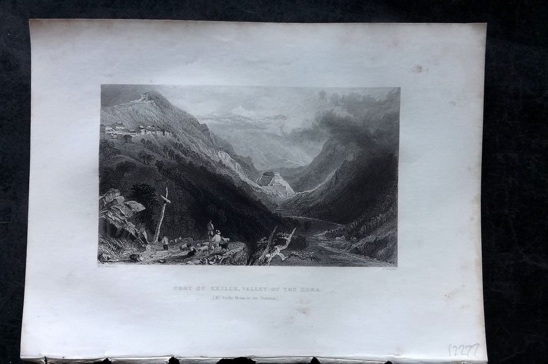 Costello - Piedmont and Italy 1861 Antique Print. Fort of Exille, Valley of the Dora (1 of 1)