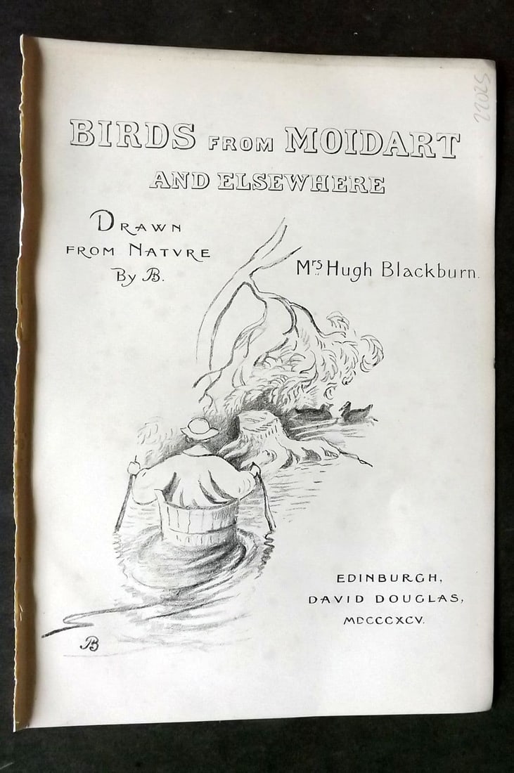 Jemima Blackburn 1895 Birds From Moidart and Elsewhere Illus. Title Page: Antique Lithograph Published 1895, Edinburgh for "Birds From Moidart and Elsewhere" Illustrated by Mrs Jemima Blackburn. Paper Size: 8.5 x 6 inch (22 x 16cm) Very minor toning.