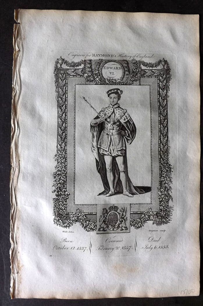 Raymond 1787 Folio Portrait Print. Edward VI (1 of 1)