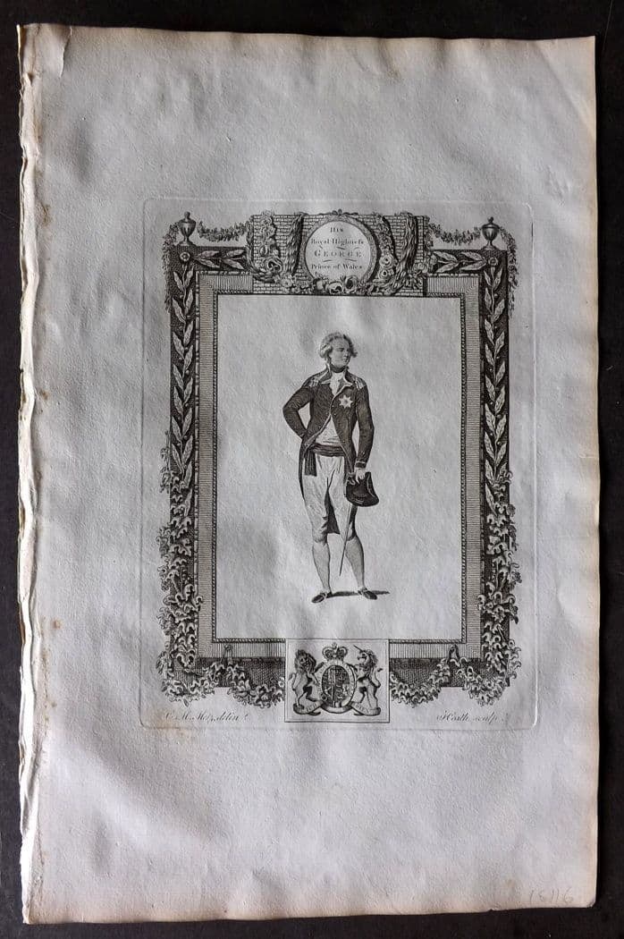 Raymond 1787 Folio Portrait Print. HRH George Prince of Wales (1 of 1)