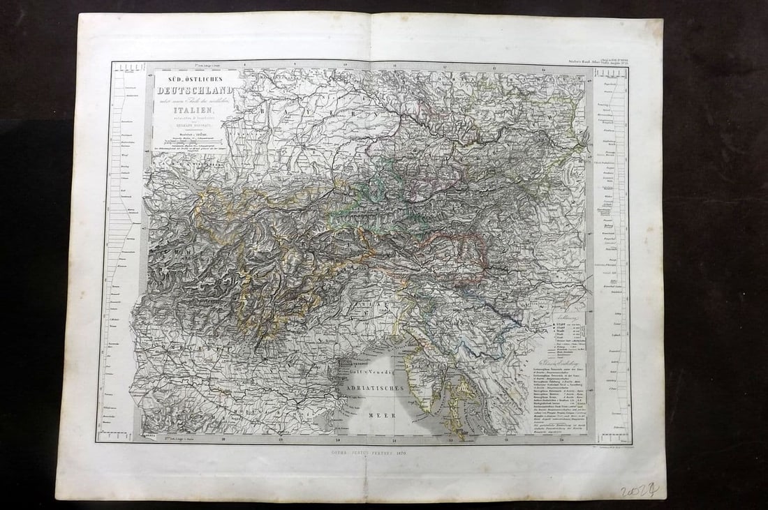 Stieler, Adolf 1870 Sudostliches Deutschland nebst einem Theile nordlichen Italien (1 of 1)