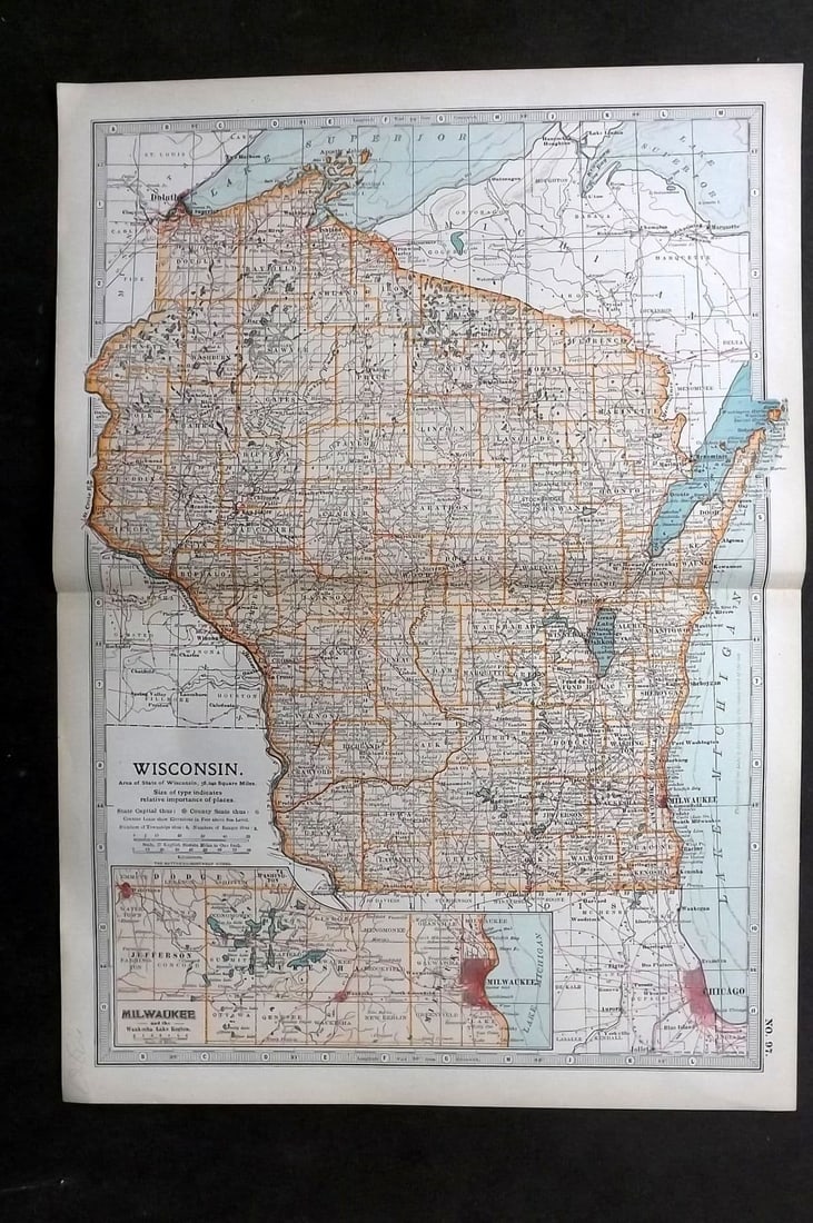Black (Pub) 1903 Antique Map. Wisconsin, USA (1 of 1)