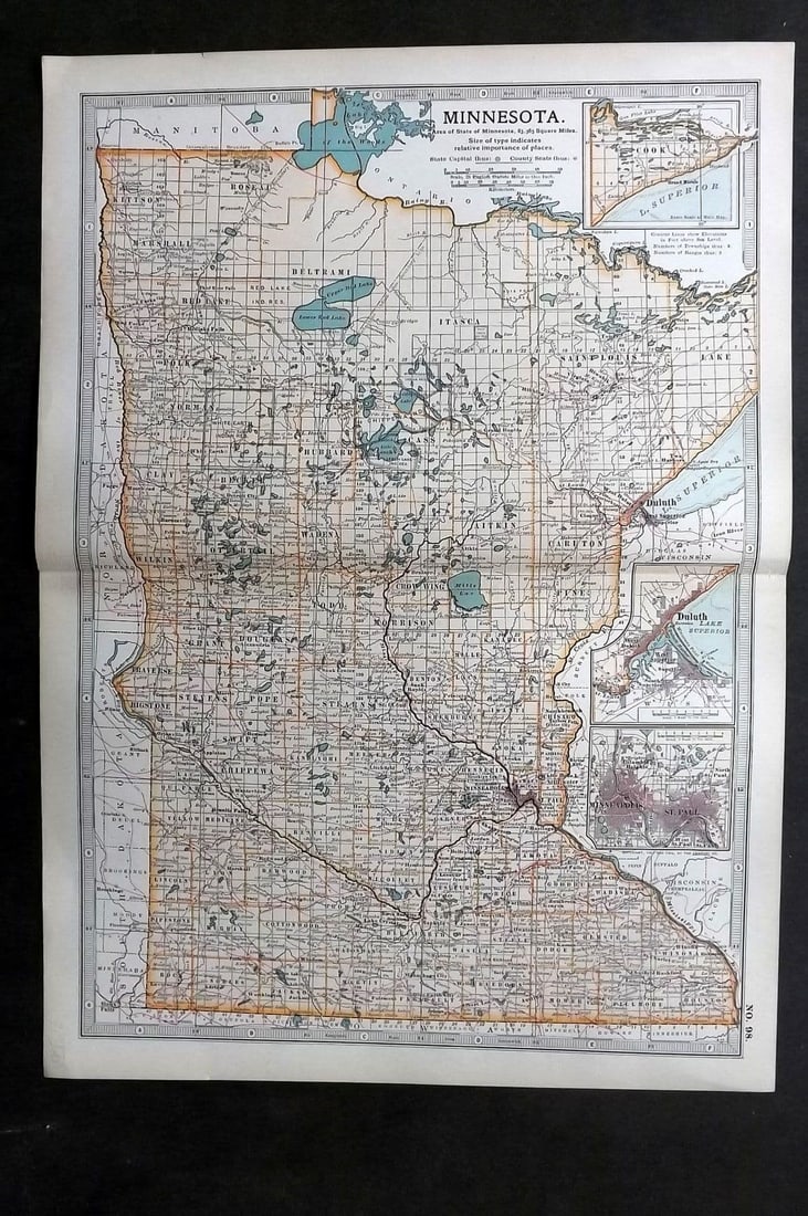 Black (Pub) 1903 Antique Map. Minnesota, USA (1 of 1)