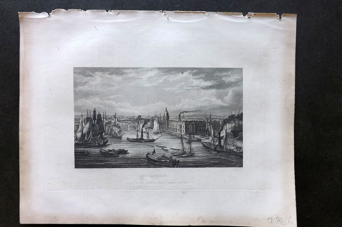 Barclay, James C1835 Antique Print. Dublin, Ireland: Antique Steel Engraving Published C1835 by Thomas Kelly, London for "A New and Universal English Dictionary" by the Rev. James Barclay. Maps by Alexander Findlay. Paper Size: 11 x 8 inch (28 x 21cm) V