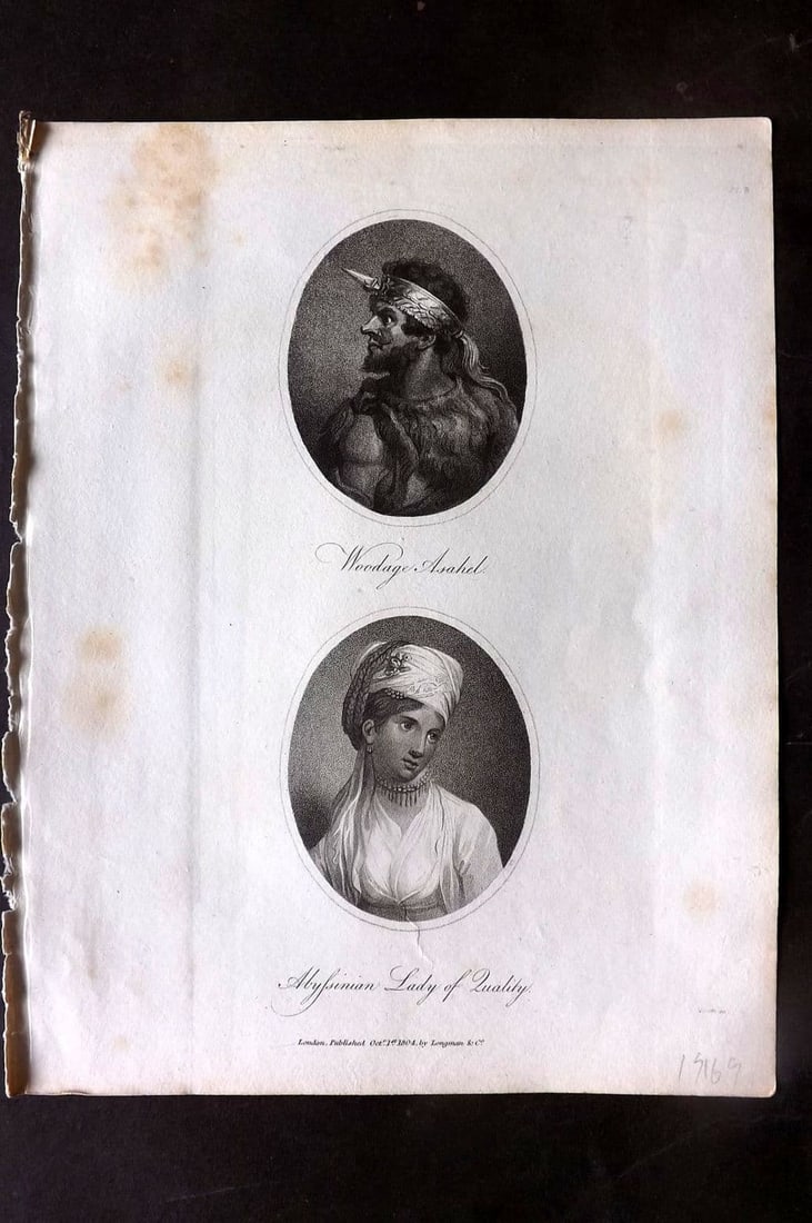 Bruce, James 1813 Antique Print. Woodage Asahel, Abyssinian Lady of Quality (1 of 1)