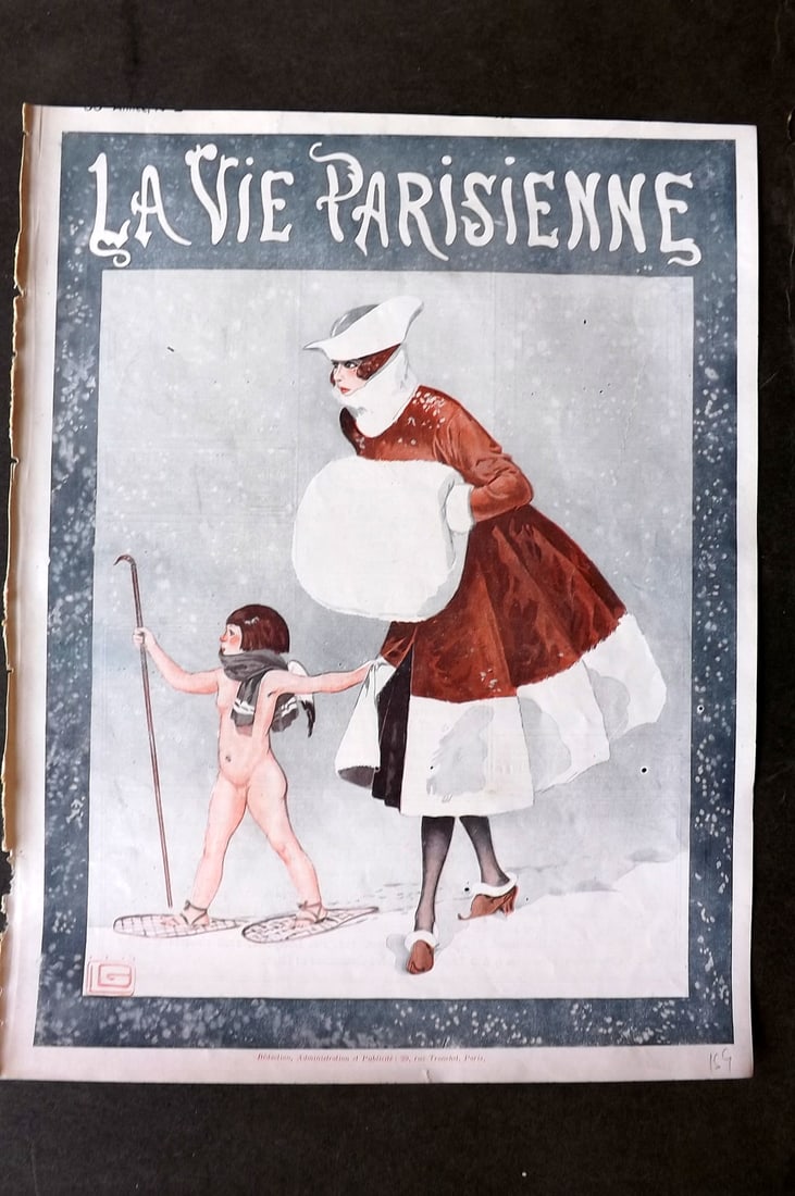 La Via Parisienne 1917 Art Deco Print. Cover by Leonnec (1 of 1)