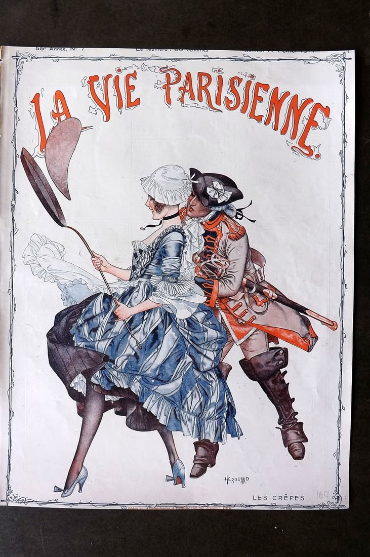 La Via Parisienne 1917 Art Deco Print. Les Crepes by Herouard (1 of 1)
