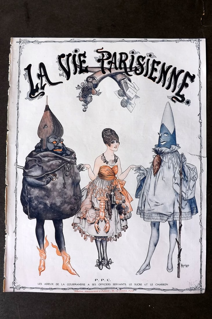 La Via Parisienne 1917 Art Deco Print. P. P. C. by Herouard (1 of 1)
