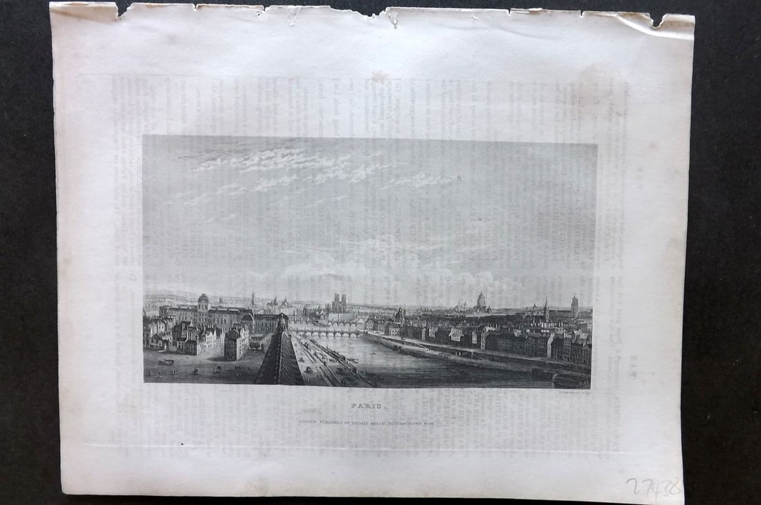 Barclay, James C1835 Antique Print. Paris, France (1 of 1)