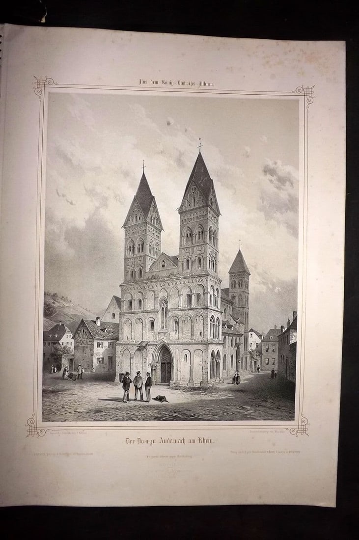 King Ludwig Album 1850's LG Folio Print. Cathedral of Andernach, Rhine, Germany (1 of 1)
